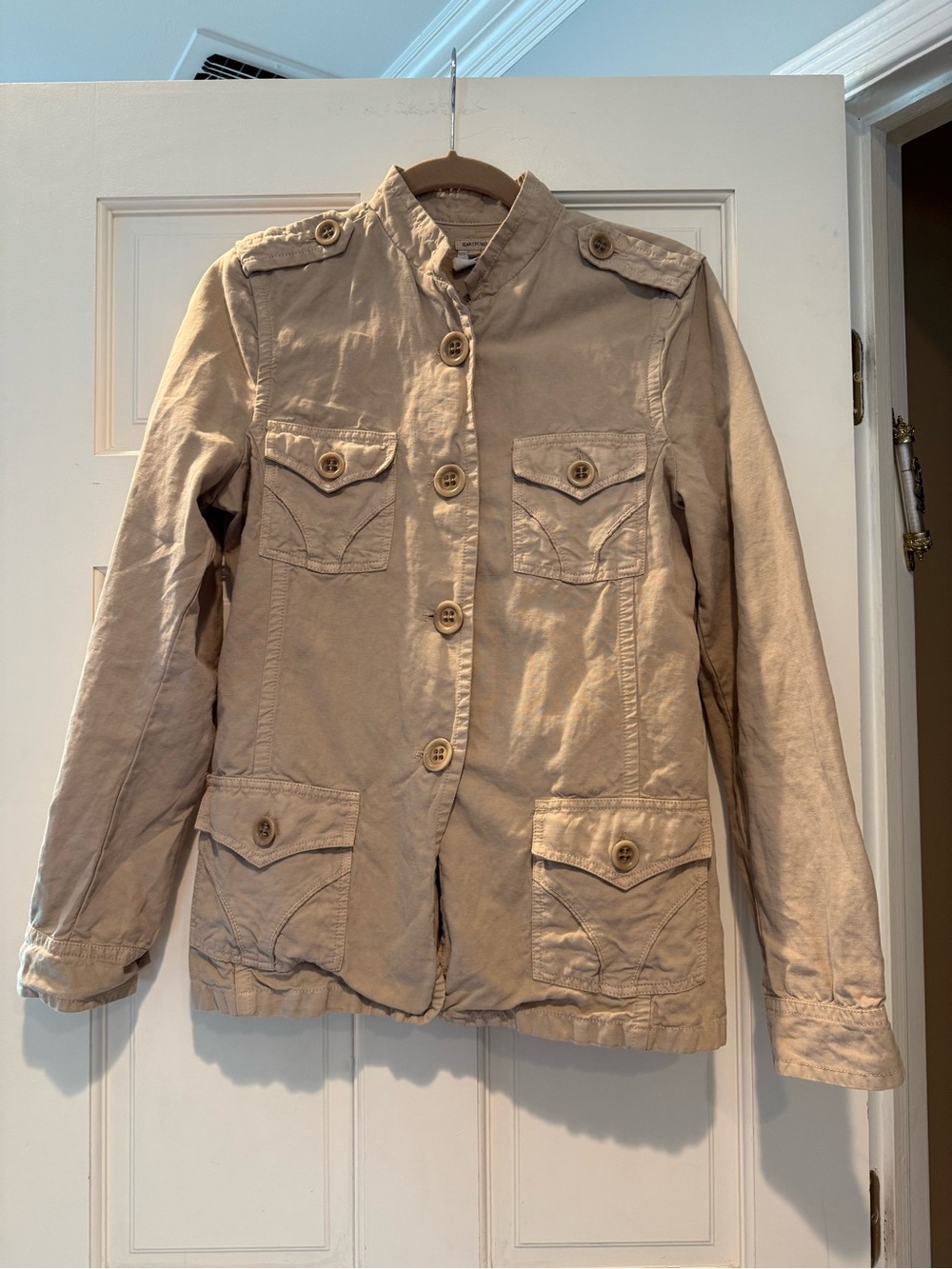 Hartford Beige Utility Jacket with Button Flap Pockets